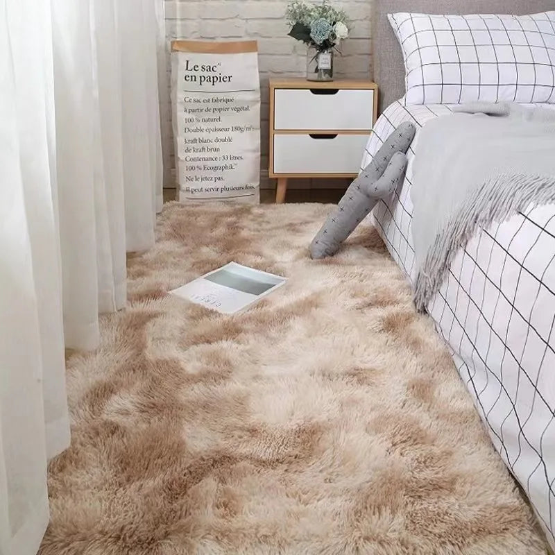 Plush Tie-Dyed Shag Rug - Non-Slip & Soft Fuzzy Area Carpet
