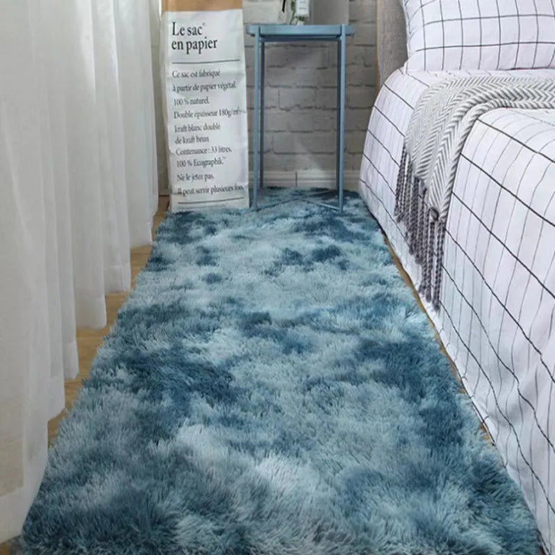 Plush Tie-Dyed Shag Rug  - Non-Slip & Soft Fuzzy Area Carpet