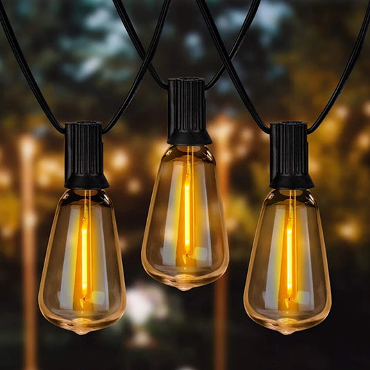 Durable String Lights - Warm White, 10-40 Bulb Set in 6.5-24.5 Meters