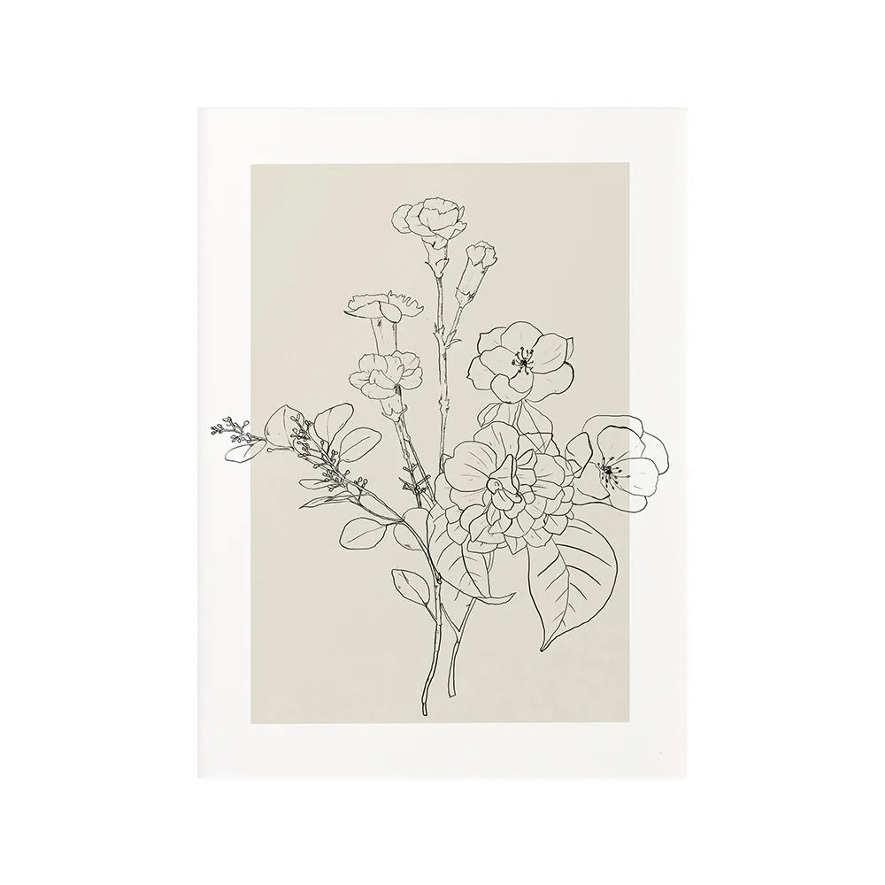 Boho Botanical Floral Canvas Wall Art (Frame and White Border Not Included)