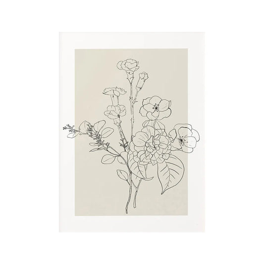 Boho Botanical Floral Canvas Wall Art (Frame and White Border Not Included)